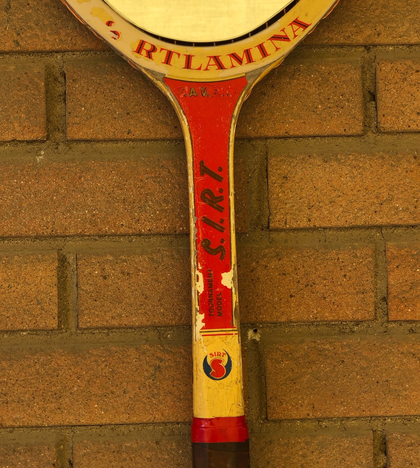 Racchetta Sirtlamina Vintage in Legno con Specchio- Vintage Mirror tennis wood Racket
