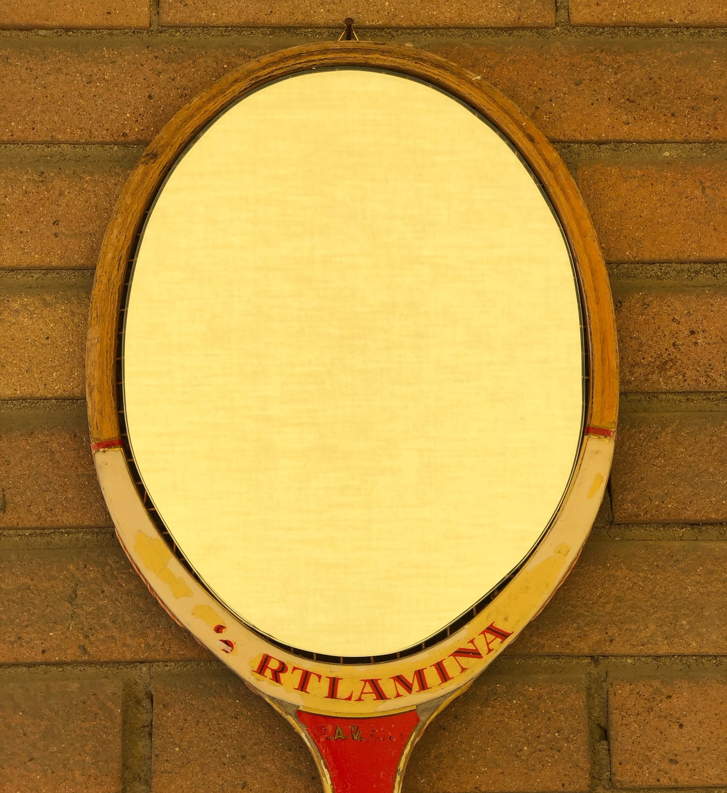 Racchetta Sirtlamina Vintage in Legno con Specchio- Vintage Mirror tennis wood Racket