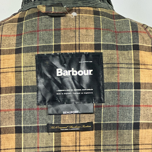 Barbour Giacca Beaufort blu C40/102 cm -Navy waxed Beaufort Jacket Size Medium