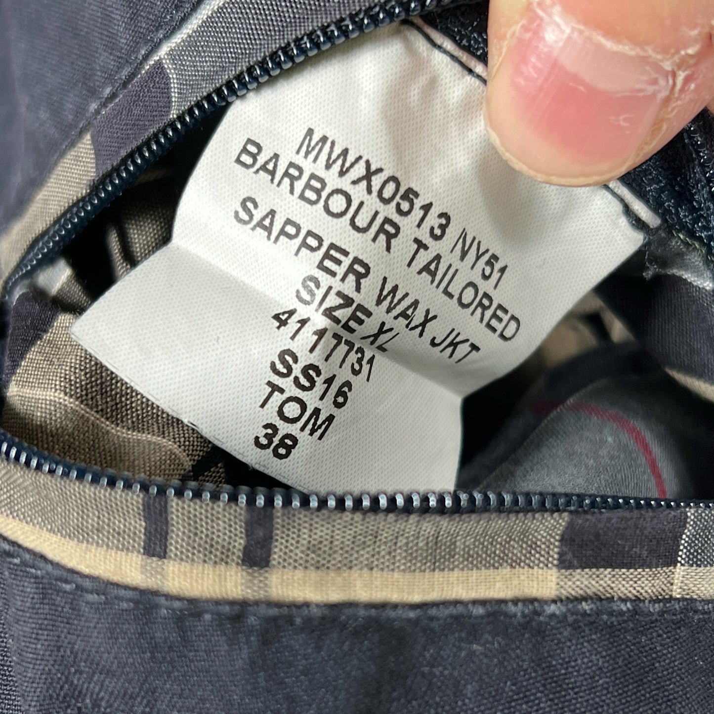 Giacca Barbour Tailored sapper Blu XL  Man Navy Wax sapper jacket size XL