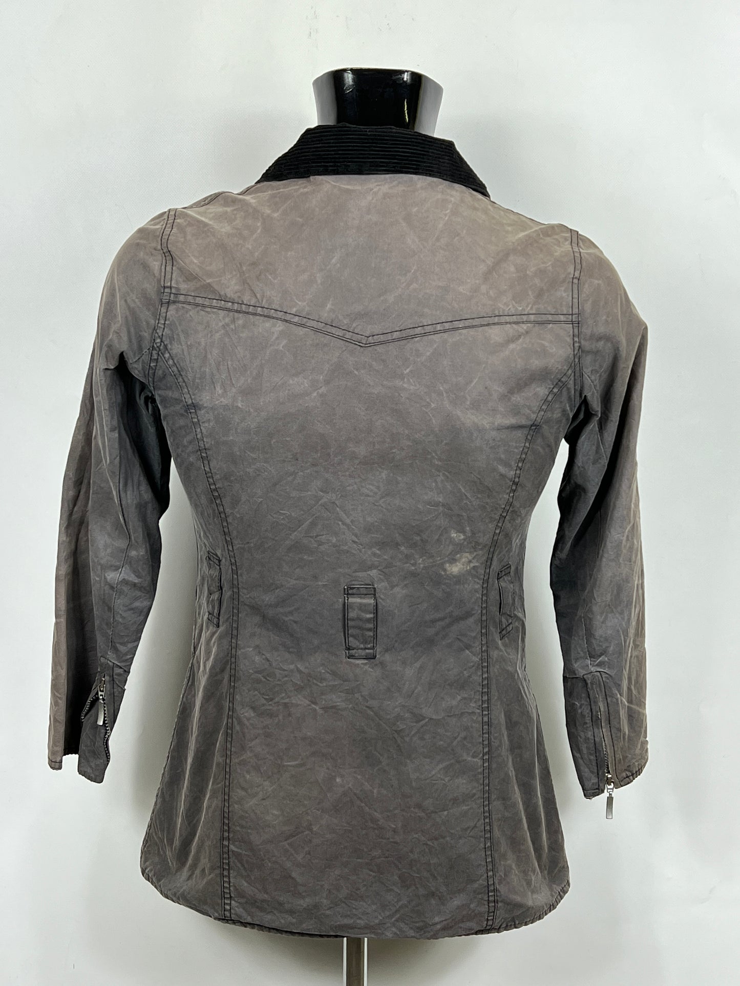 Giacca Barbour donna grigio UK8 Tg. 38 Lady Dark Grey wax Jacket XSmall size uk8