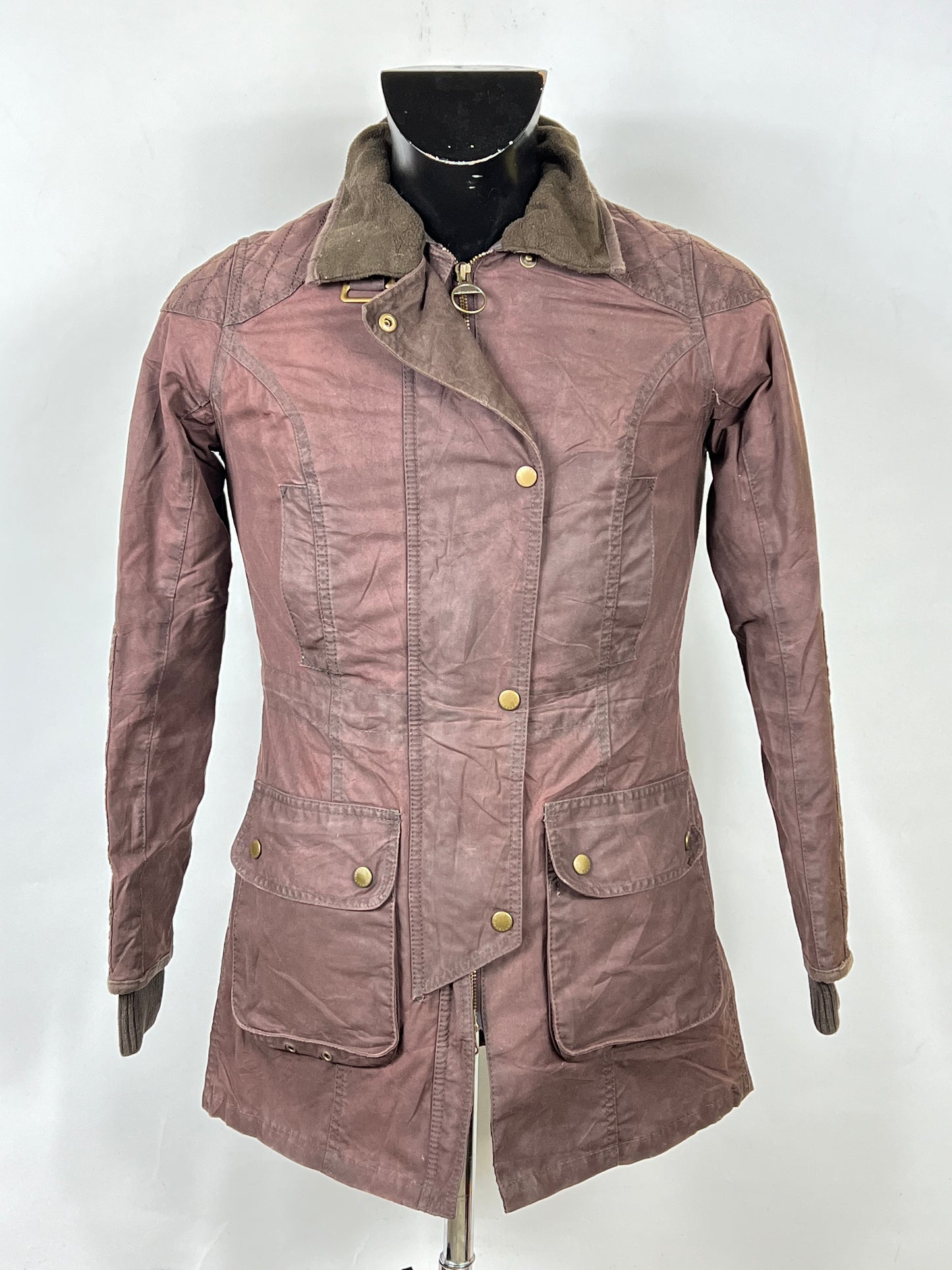 Giacca Barbour Donna Marrone cerata Small UK10 International Brown Wax Lady Jacket