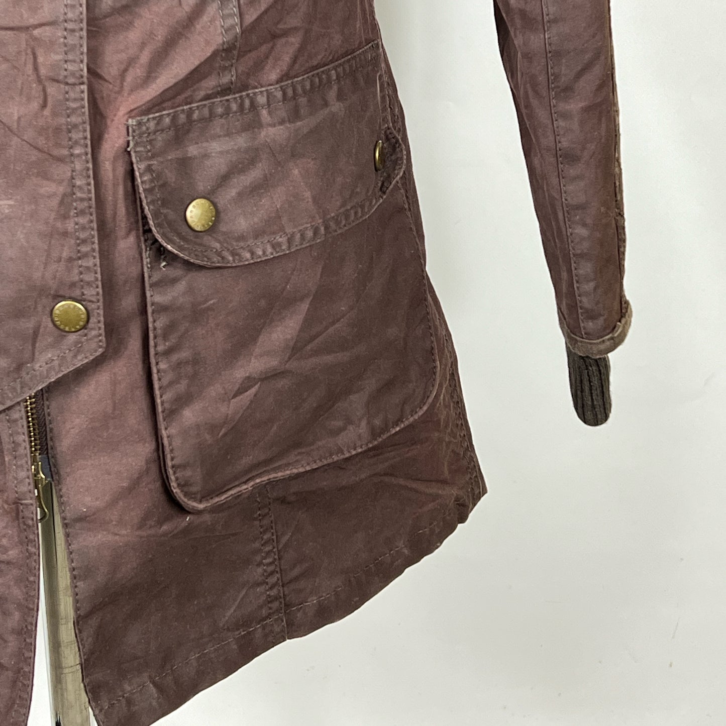 Giacca Barbour Donna Marrone cerata Small UK10 International Brown Wax Lady Jacket