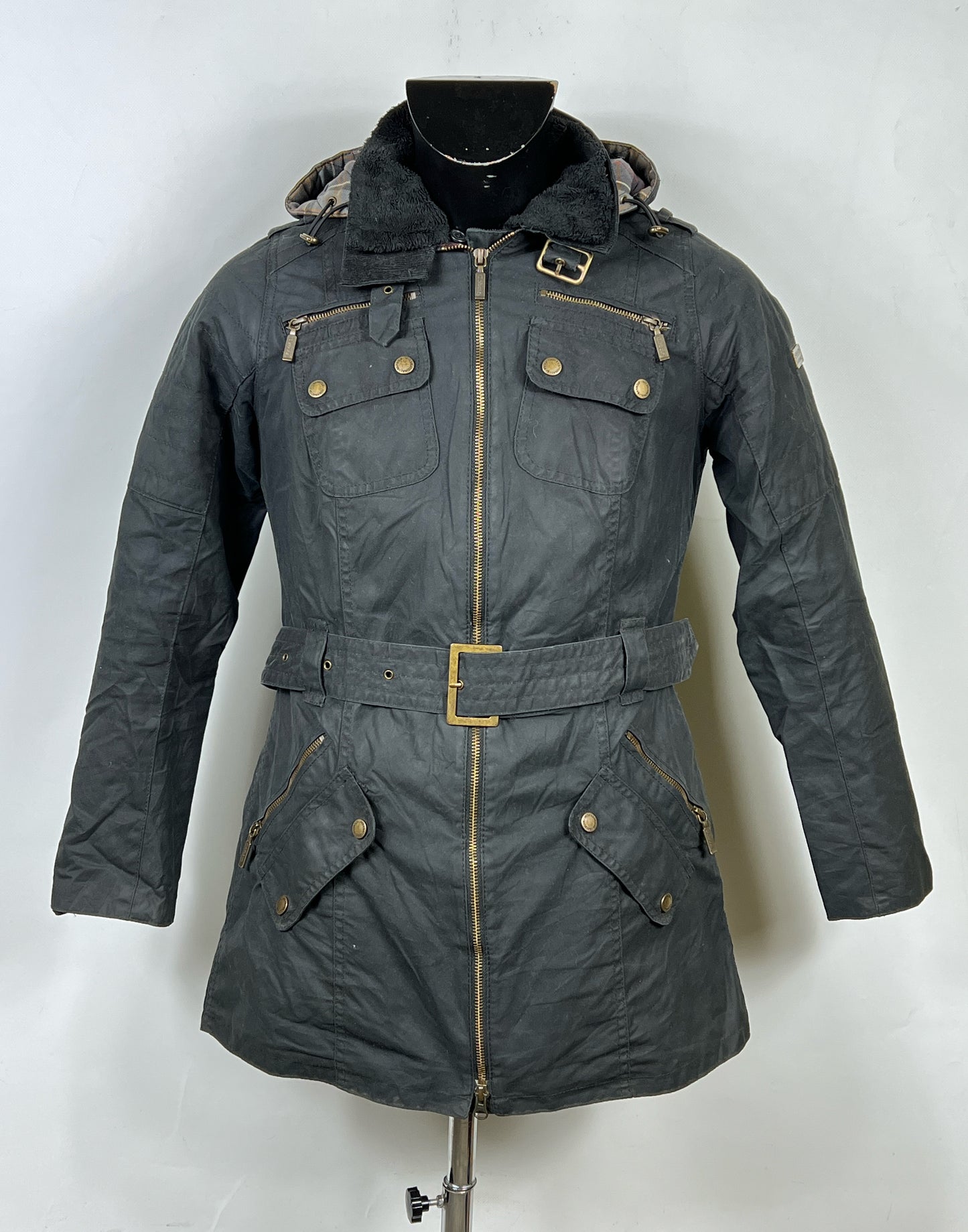 Giacca Barbour International Medium nero tg.42  -Lady Rectifier Wax Jacket UK12