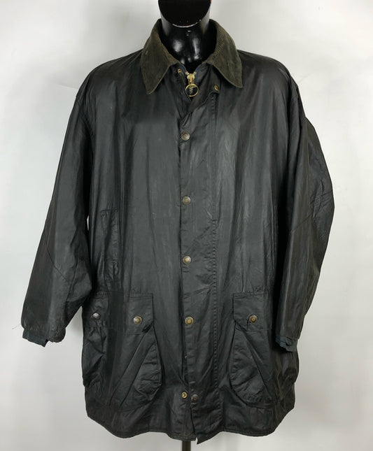 Giacca Barbour Border Blu Vintage Uomo C48/122cm Navy wax jacket XXL