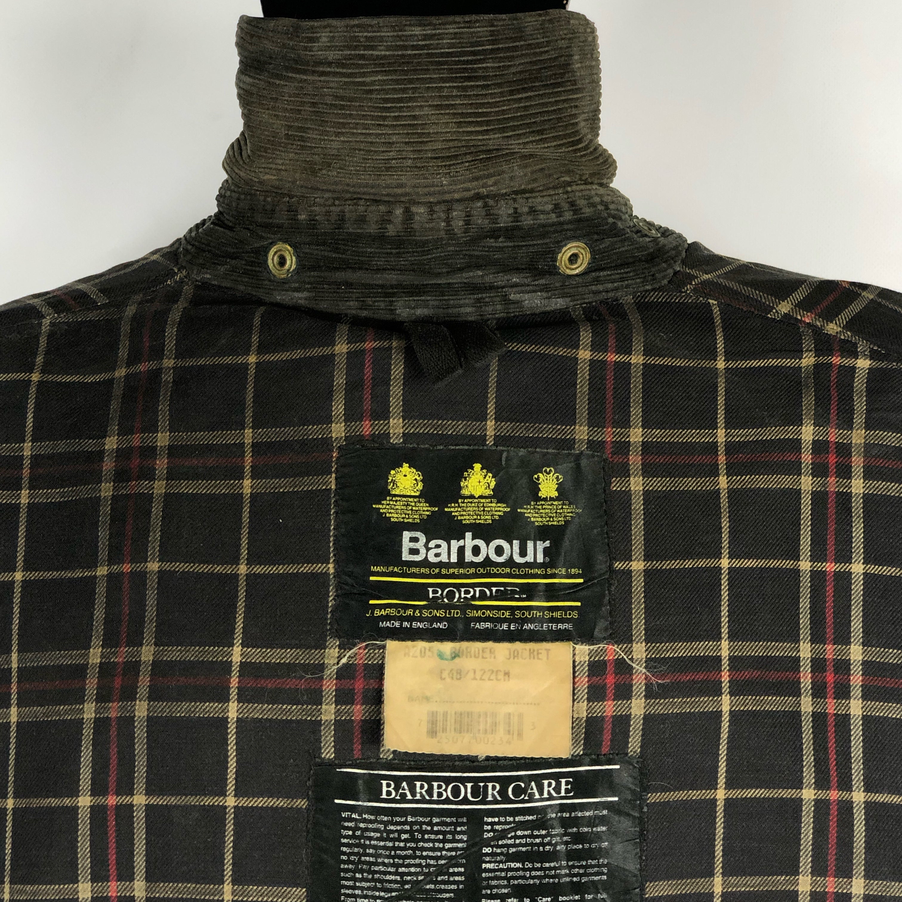 Giacca Barbour Border Blu Vintage Uomo C48/122cm Navy wax jacket 