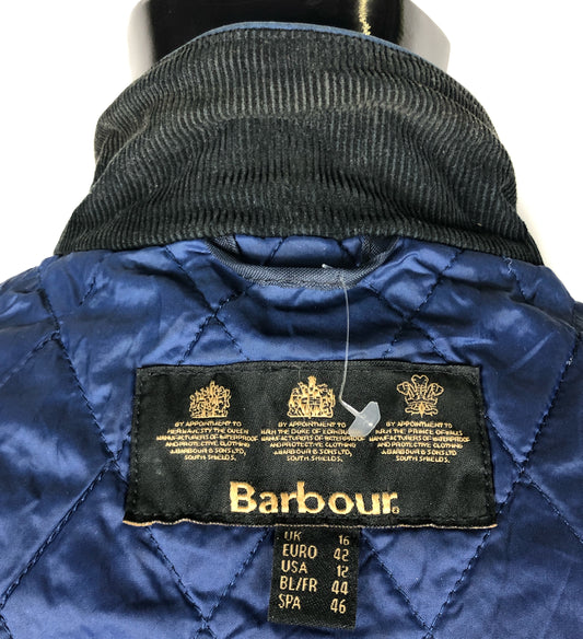 Giacca Barbour Donna Blu Cerata tg.46 Navy Winter Ferndown waxed jacket UK16