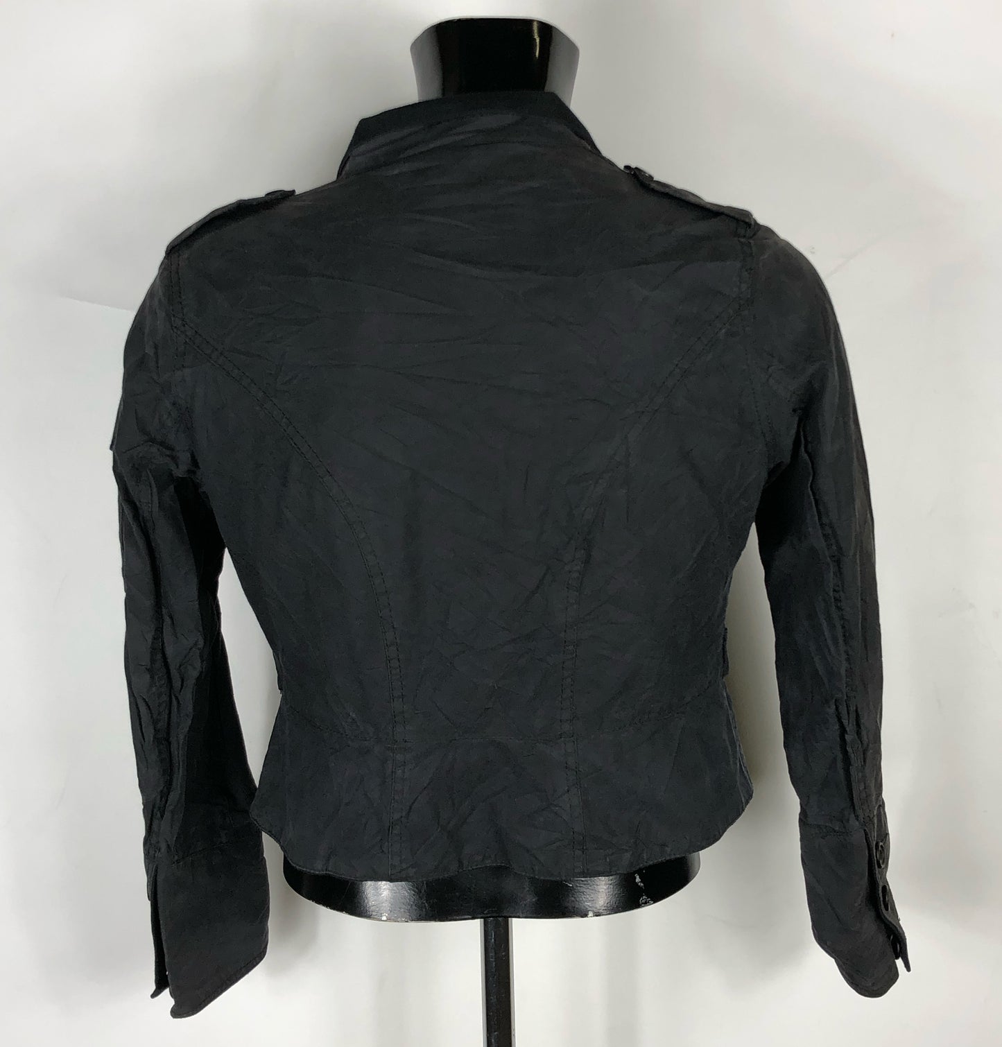 Giacca Barbour donna nera corta Medium Lady Peplum Wax Black Jacket Size UK12