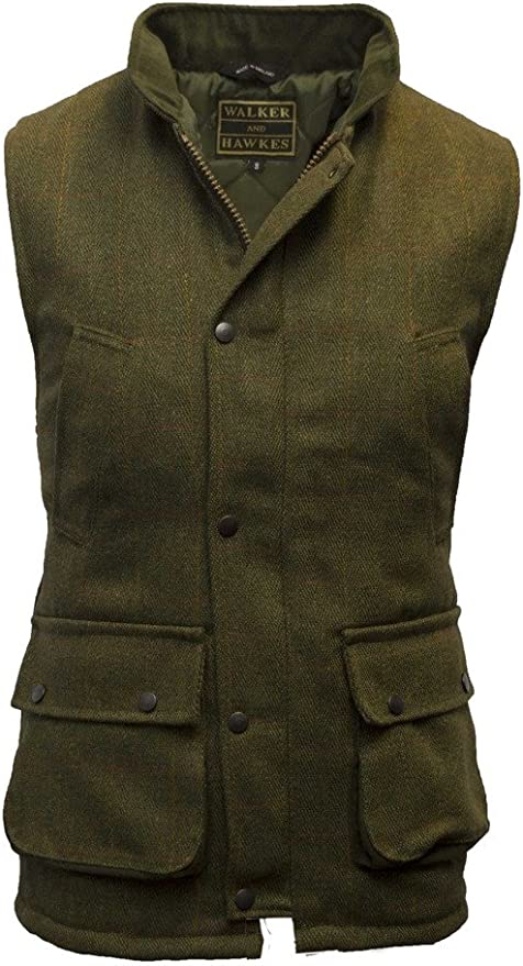 Gilet da uomo Derby tweed nuovo inglese verde scuro - New Derby Wool shooting Gilet