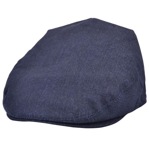 Coppola nuova inglese in denim in cotone  - New Navy Cotton denim Flat Cap