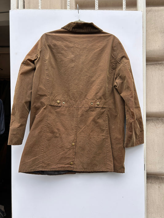 Barbour Giacca Beige donna Field Newmarket tg. 42 Brown Waxed Field lady Jacket UK14