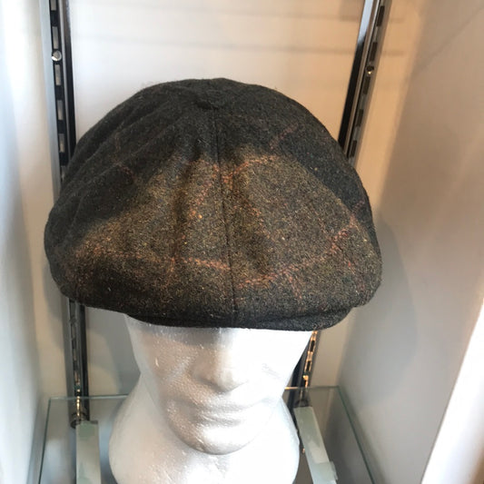 Coppola inglese nuova spigata in lana a otto spicchi S/M e L/XL verde scuro